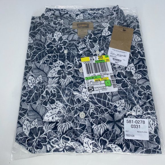 Plus Size Big & Tall Men's Short Sleeve Tropical Print Shirt 3X LT - Picture 5 of 6